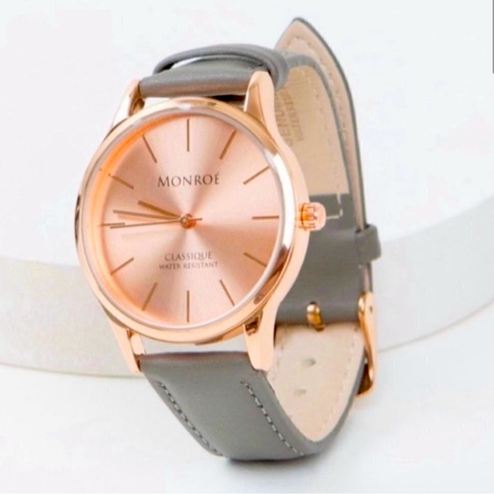 🩷⌚️NWT Monroe Classique Watch- Sunburst Solerose Rose ⌚️🩷